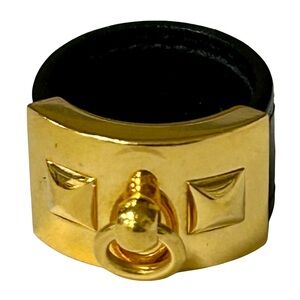 Hermès Collier de Chien Leather & Gold-Tone Ring